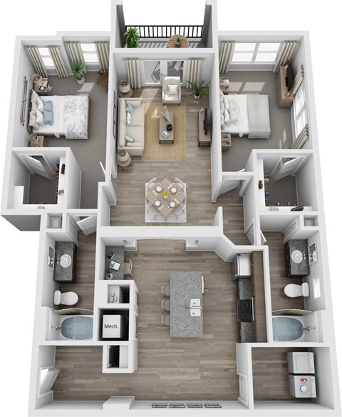 a floor plan of a house with a bedroom and a living room
